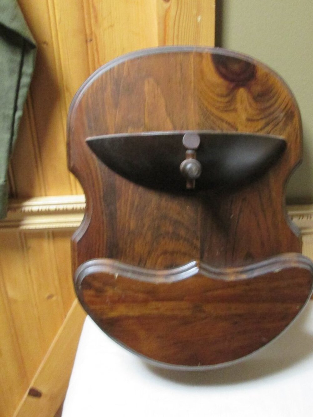 Vtg Kennedy Bros Vermont solid wood wall pocket lavabo